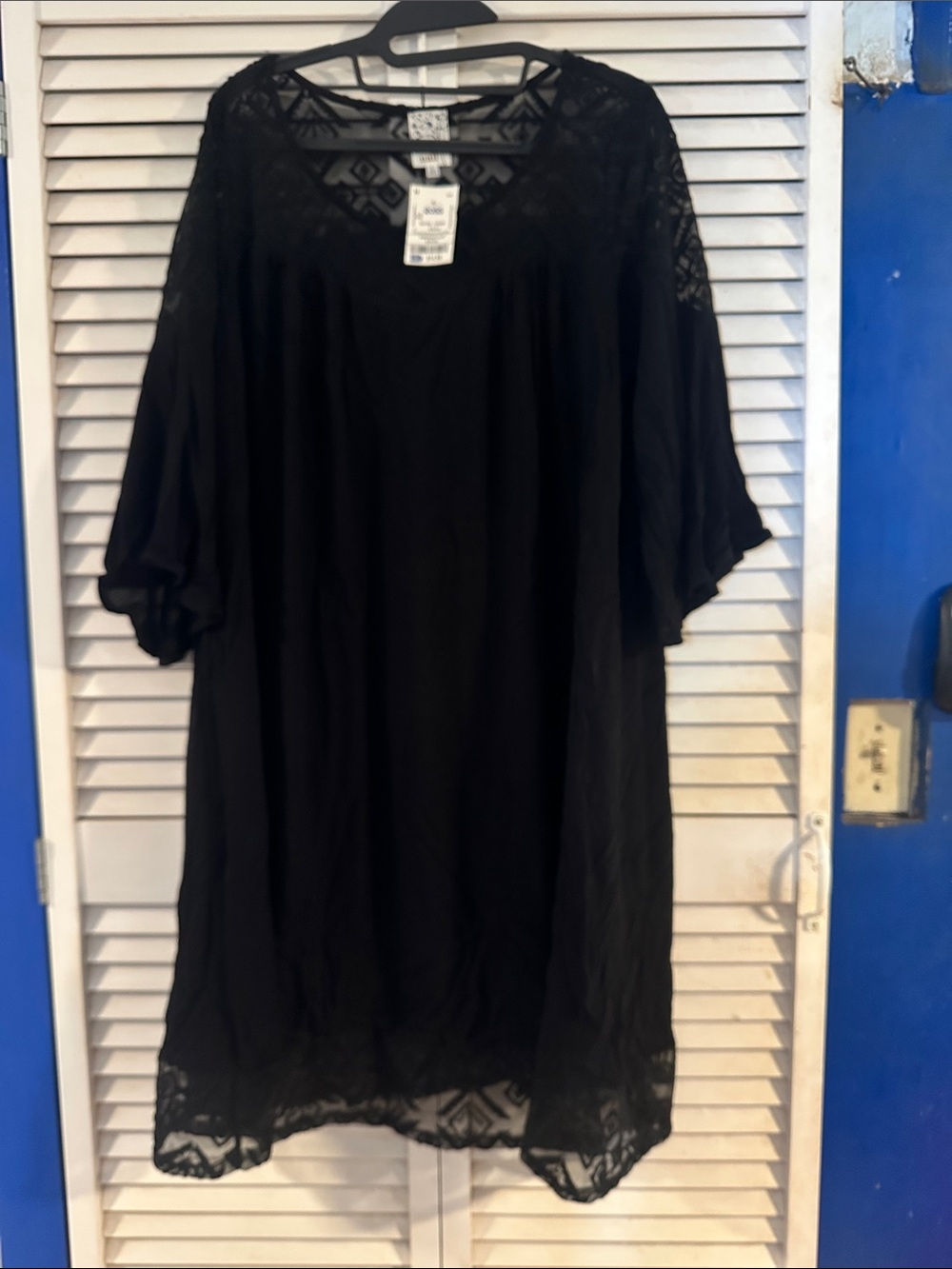 Black Lace-Trim Sleep Tunic